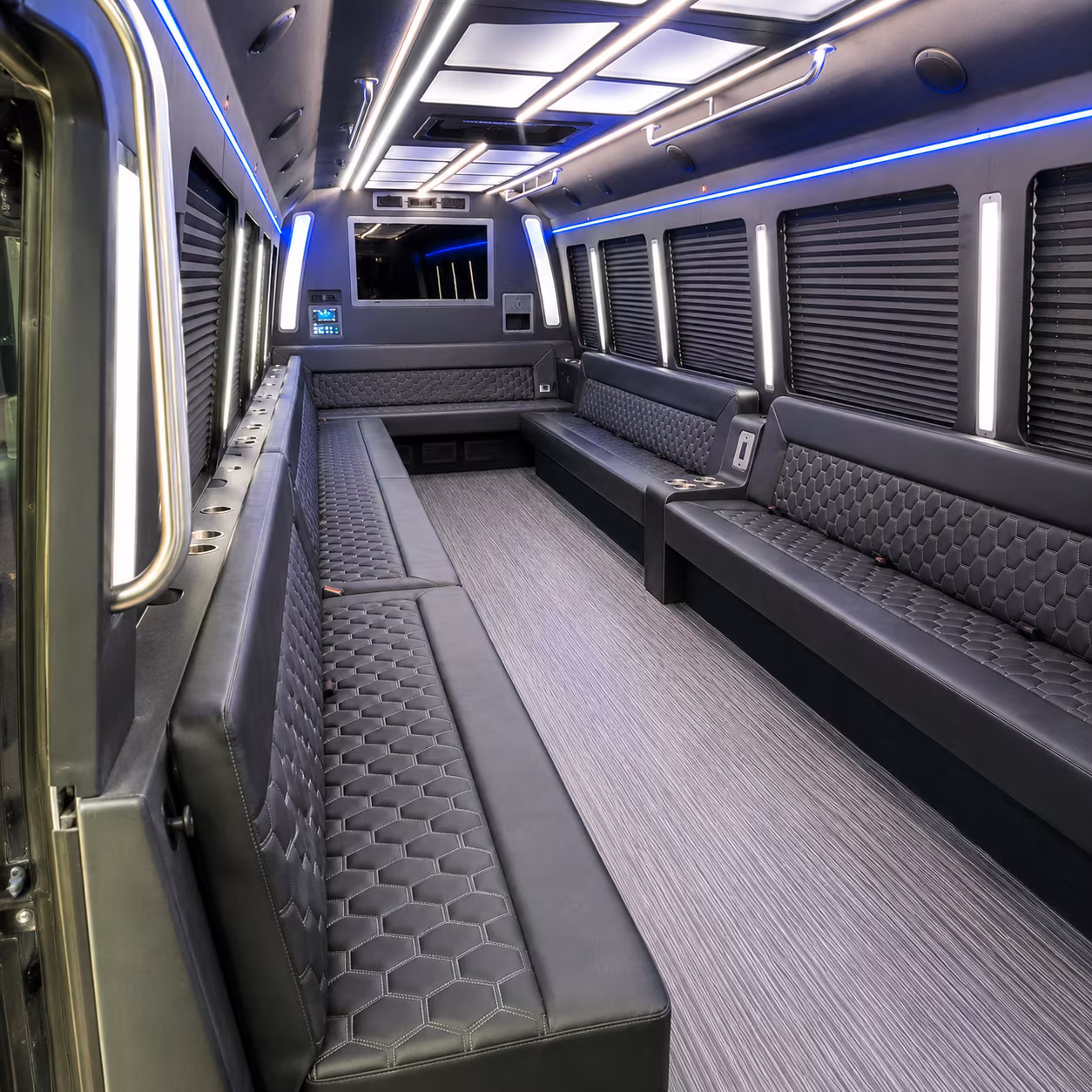 newton 40 passenger party bus interior