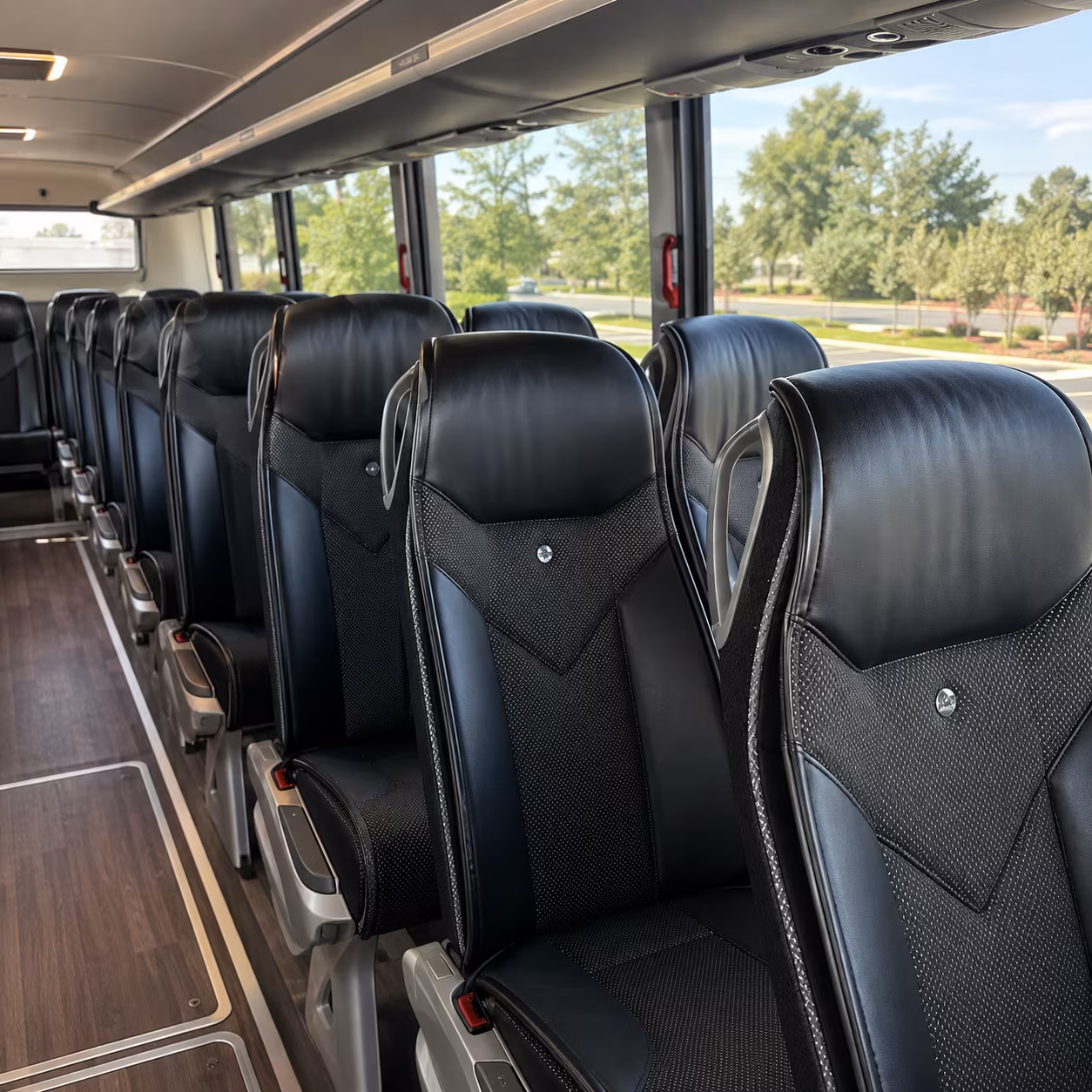 newton 45 passenger charter bus interior