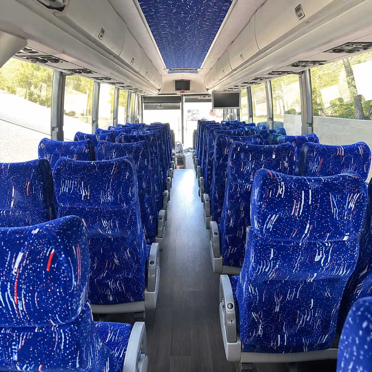 newton 50 passenger charter bus interior