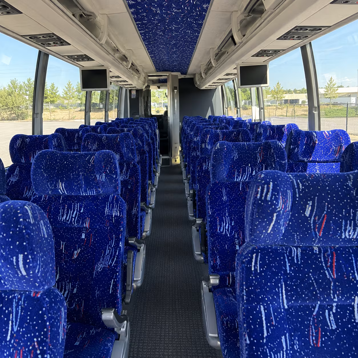 newton 54 passenger charter bus interior
