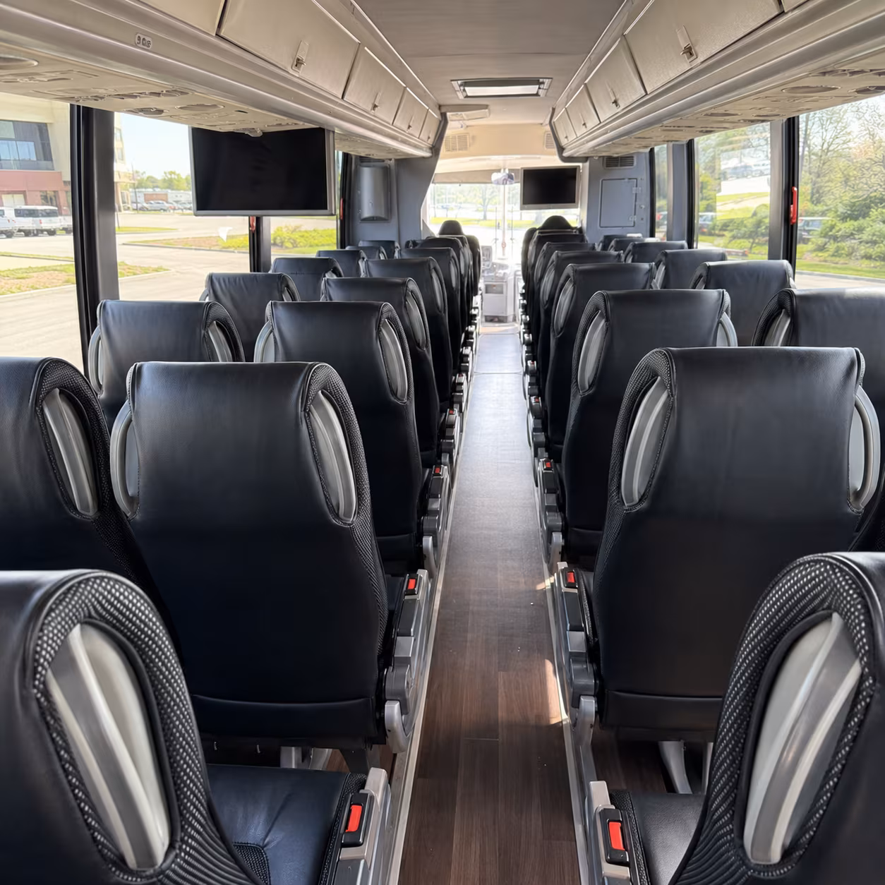 newton 56 passenger charter bus inside