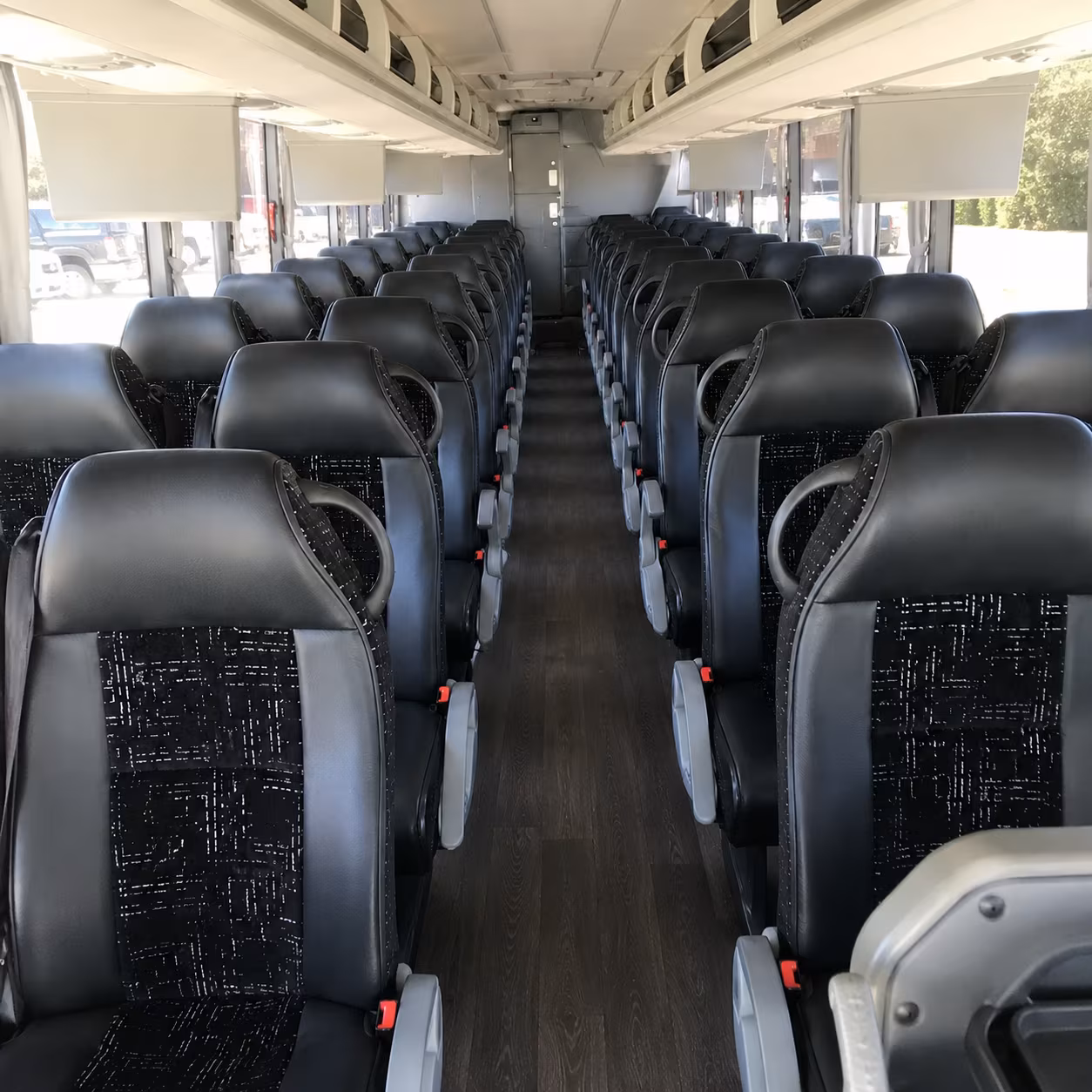 newton charter bus inside