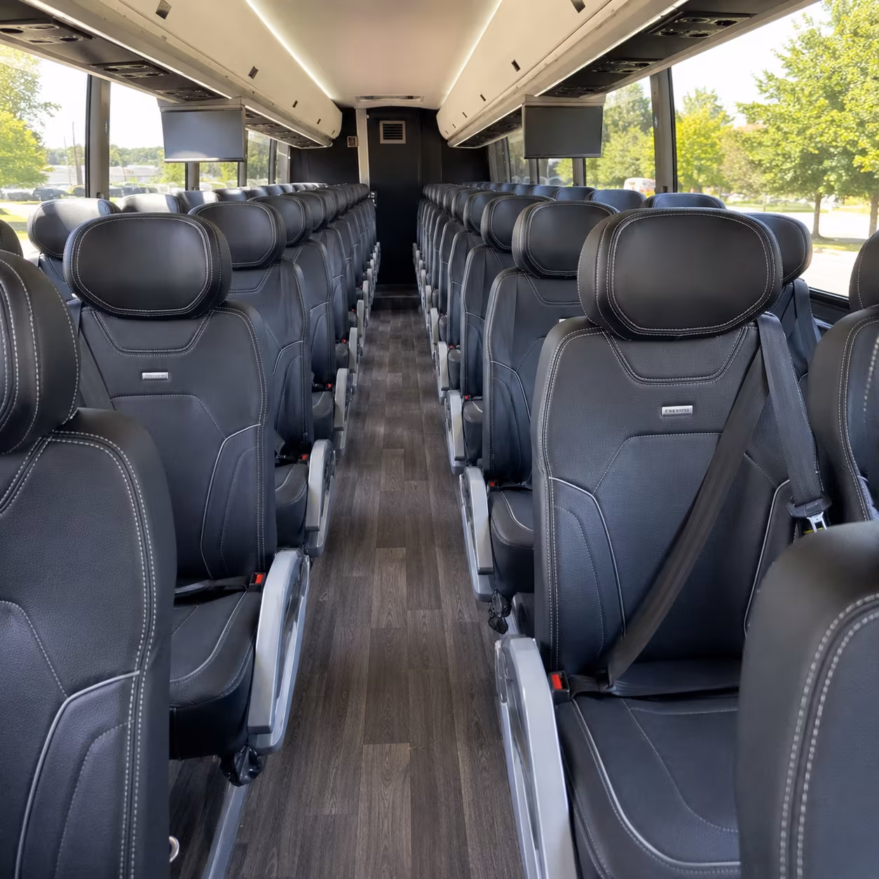 newton charter bus interior
